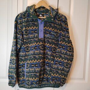 Columbia Men's Green Yellow Helvetia Half Snap Fleece Pullover Hoodie Size S